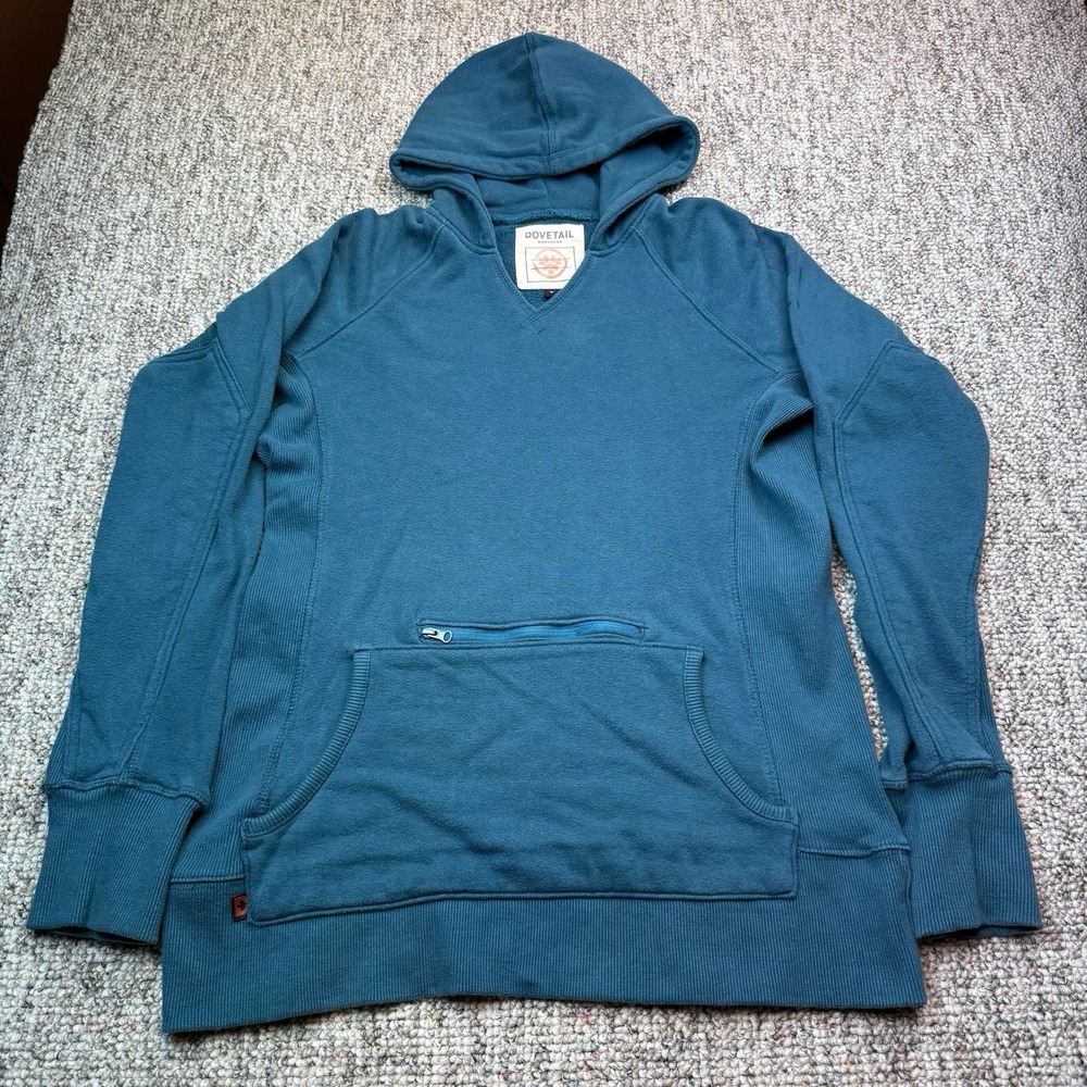 Dovetail Workwear Hoodie Womens Large Sweatshirt Long Sleeve Fleece Blue